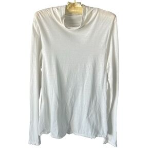 Anthropologie Lightweight Ivory Long Sleeve Mock Neck Top - Size Large